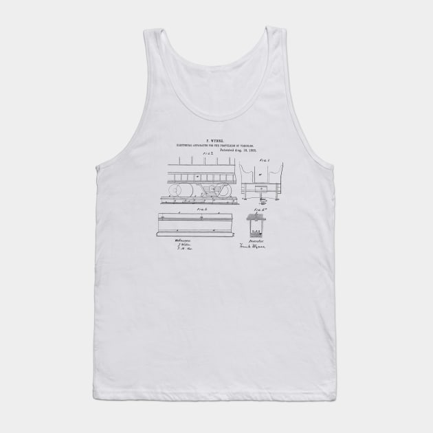 Electrical Apparatus for Propulsion of Vehicle Vintage Patent Hand Drawing Funny Novelty Gift Tank Top by TheYoungDesigns